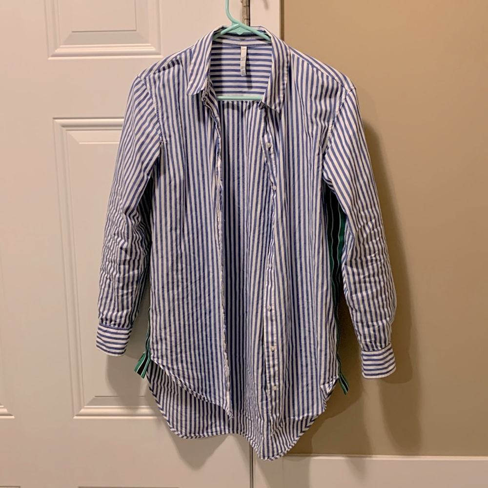 Zara blue stripe button down shirt XS